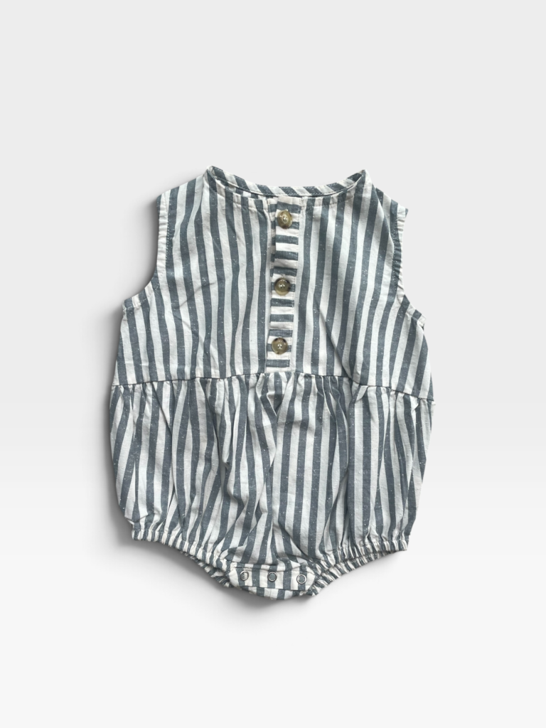LOIR PARIS Green & Off-white Romper - 12 months/18 months