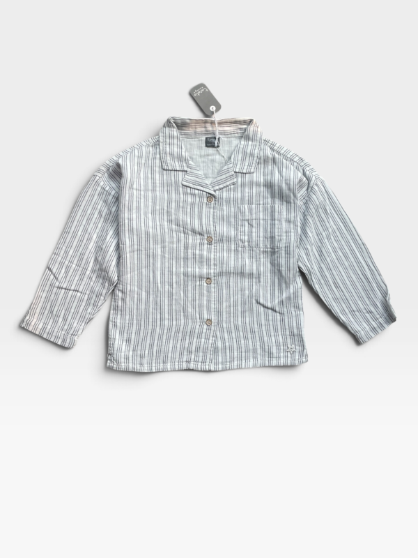 TOCOTO VINTAGE White & Grey Shirt - 6 years