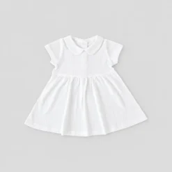 Le Petit Society white pointelle dress, size 9 to 12 months, front view