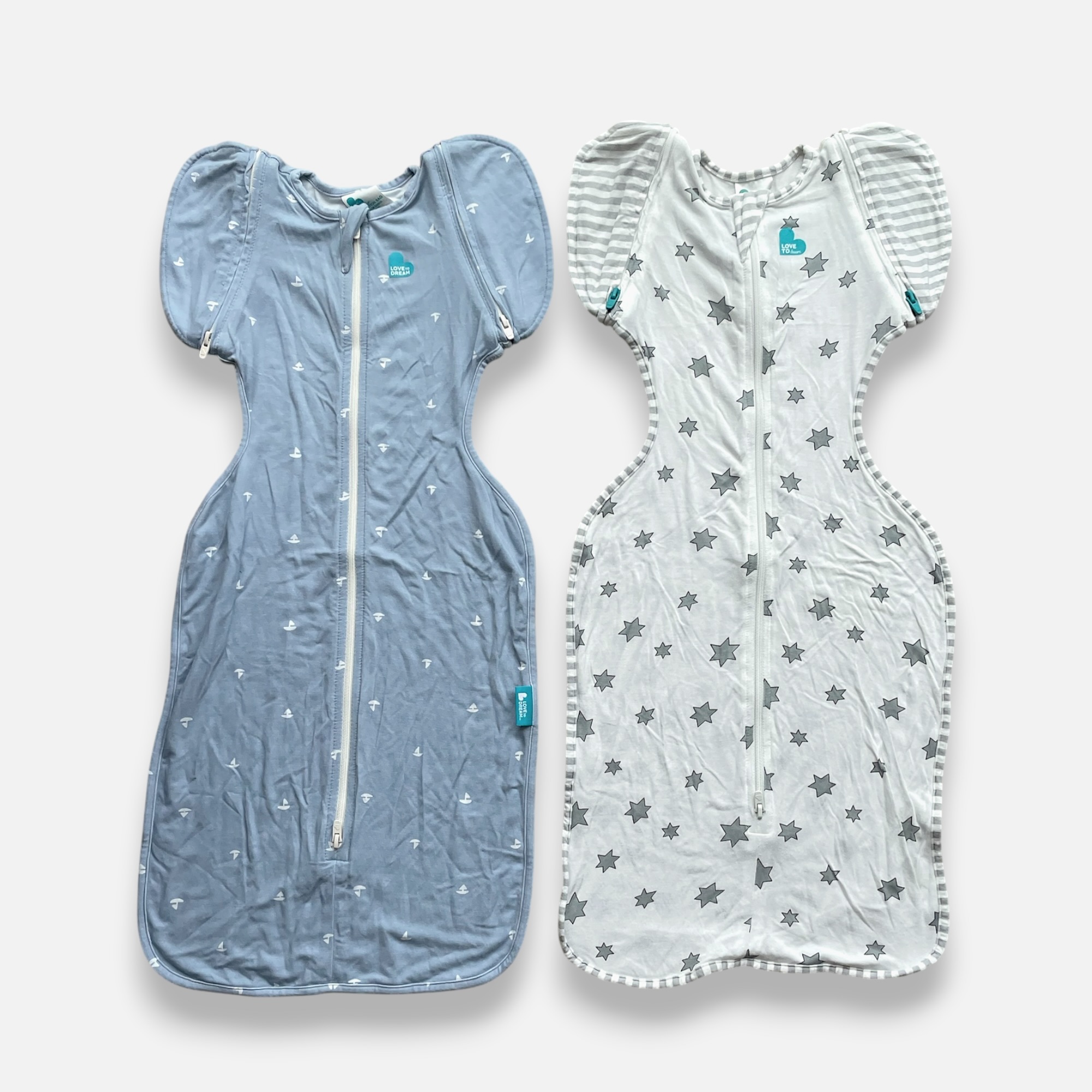 LOVE TO DREAM Blue & Grey Swaddle & Pack Of 2 - 3 months/6 months