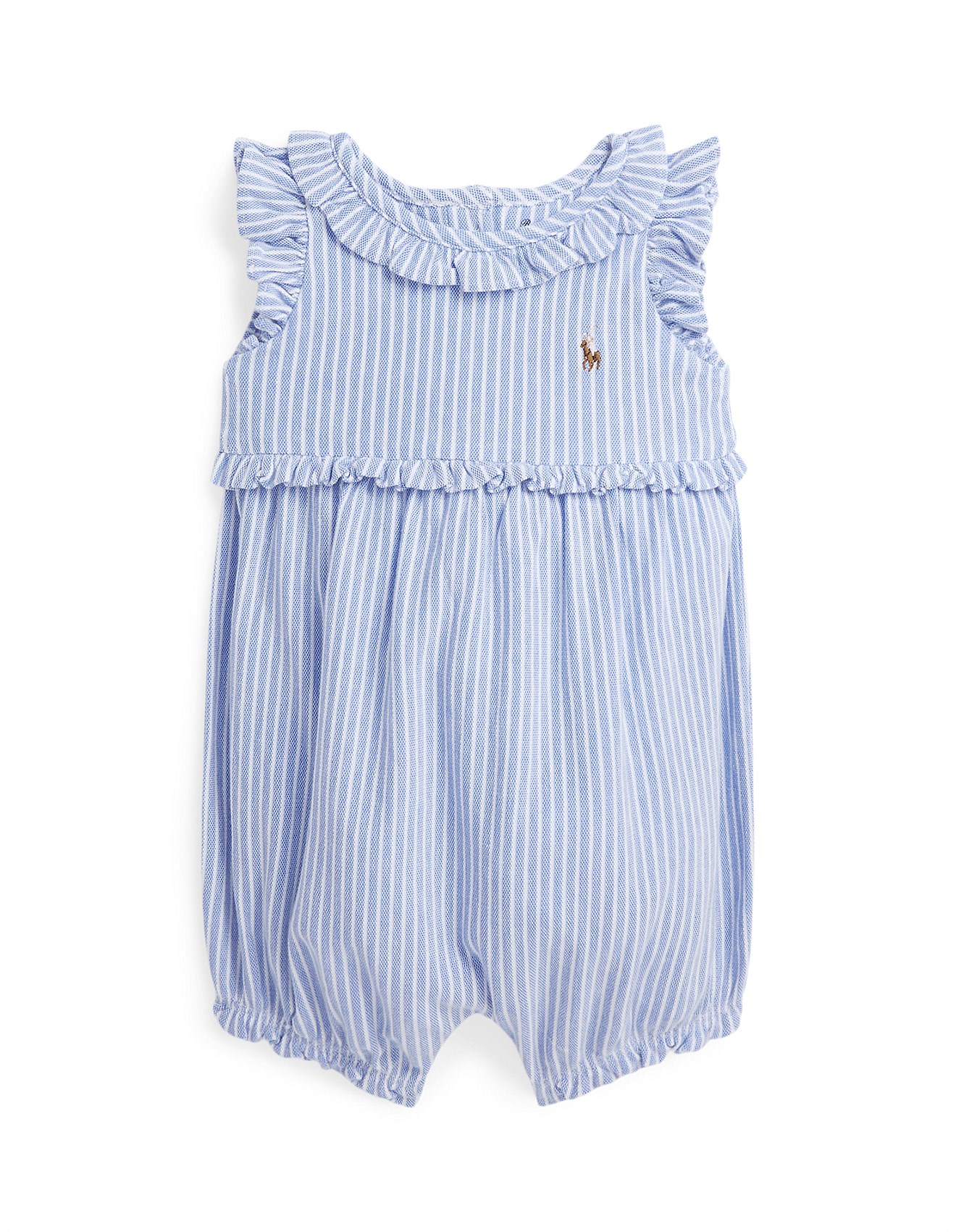 RALPH LAUREN Blue & White Romper - 0 month