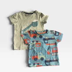 MOTHERCARE Blue & Green Tshirt & Pack Of 2 - 9 months/12 months