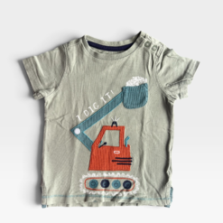 MOTHERCARE Blue & Green Tshirt & Pack Of 2 - 9 months/12 months