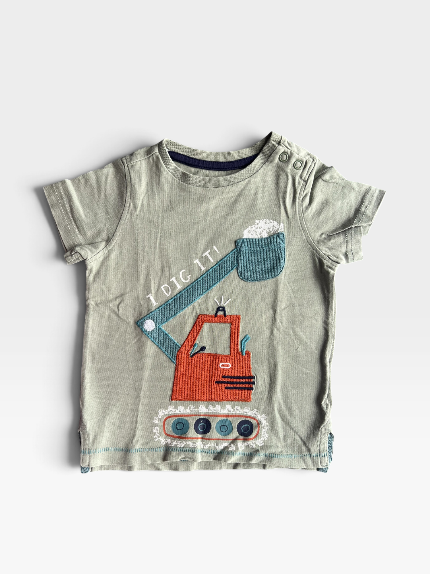 MOTHERCARE Blue & Green Tshirt & Pack Of 2 - 9 months/12 months