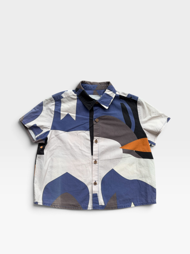 OUR MINI NATURE Blue & Beige Shirt - 5 years