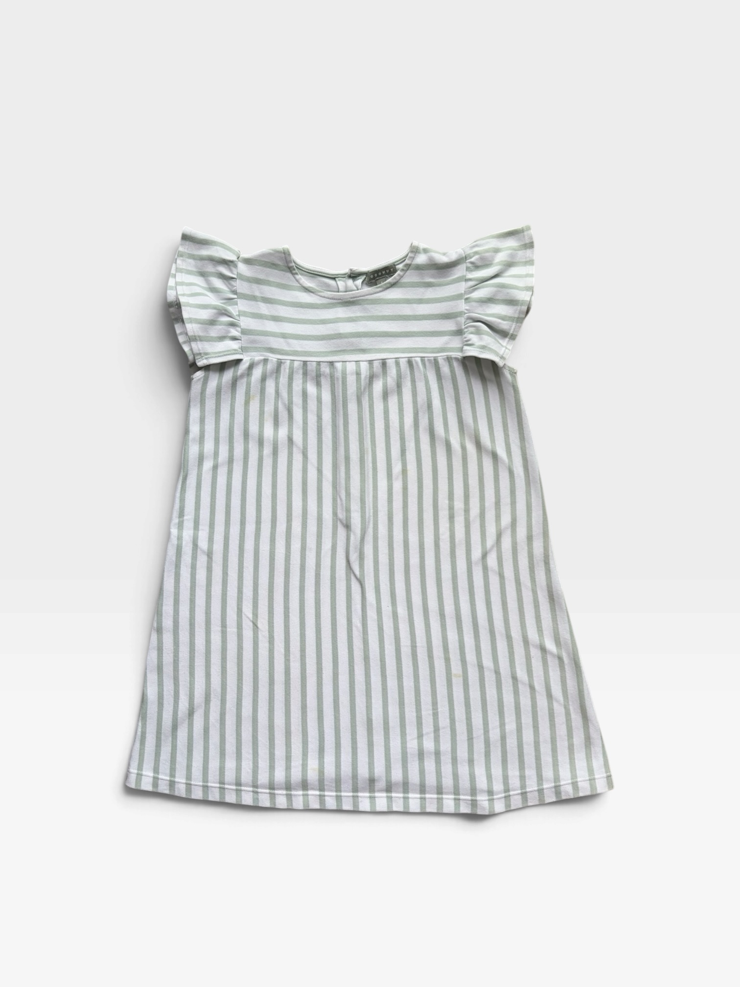 COCONUT White & Green Dress - 6 years