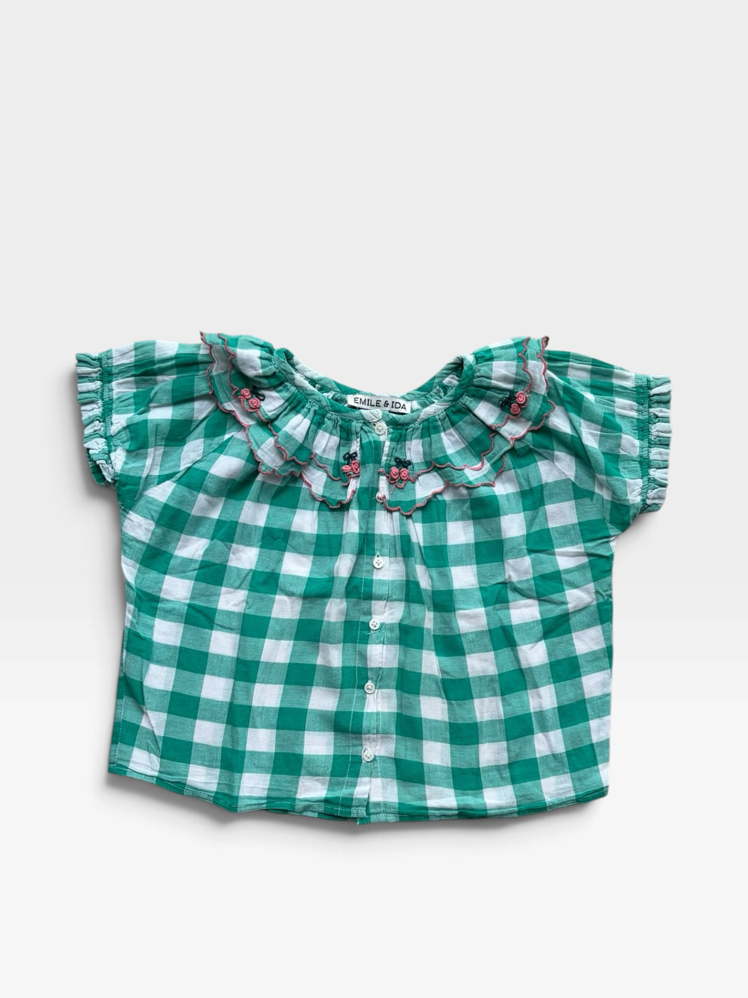 EMILE ET IDA Green & White Blouse - 6 years