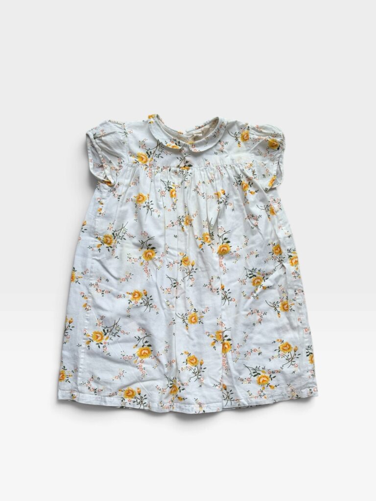 LITTLE COTTON CLOTHES White & Yellow Dress - 5 years/6 years