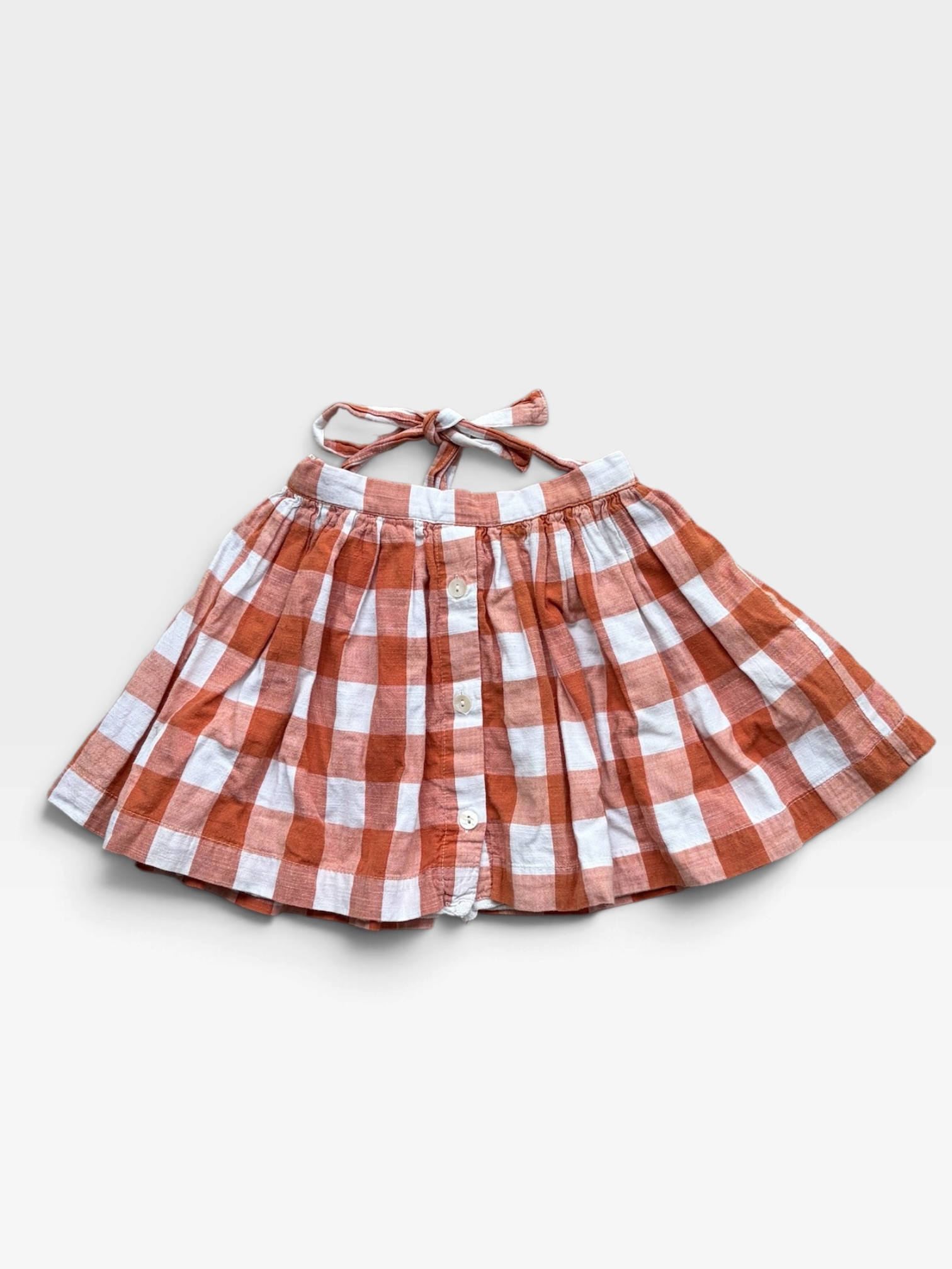 LITTLE COTTON CLOTHES Orange & White Skirt - 3 years/4 years